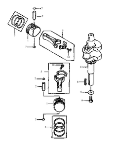 Fh500v-As02 Piston And Crankshaft Diagram and Parts List for GF1748 55AE234M150-WAM Cub Cadet Lawn Mower